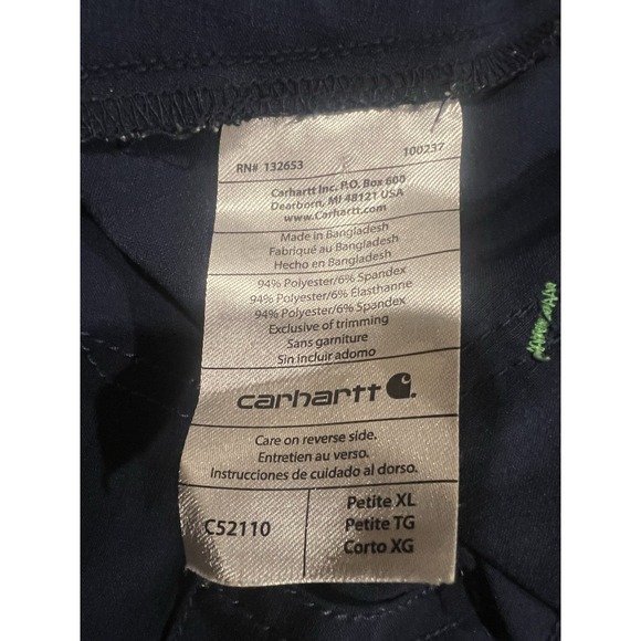 Carhartt Cargo Scrub Pants Womens XL Petite Blue Hi-Rise Drawstring Pocket - Picture 6 of 6